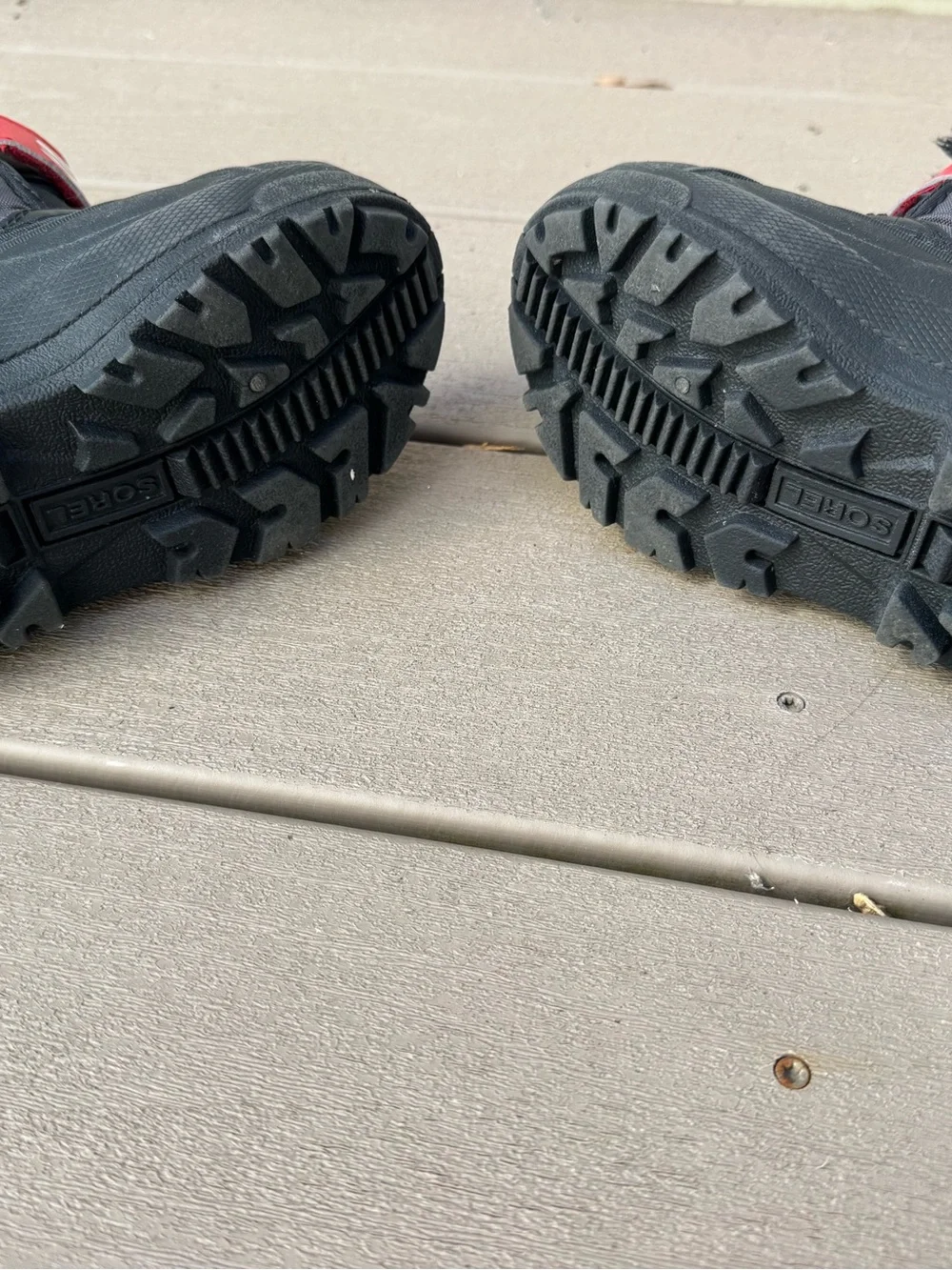 Sorel Kids Black and Red Insulated Snow Boots